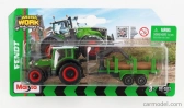 Maisto Fendt 209 Vario Tractor With Trailer 2022 1:64 zelená