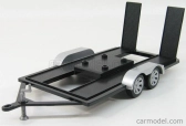 Motor-max Accessories Carrello Trasporto Auto 2-assi - Car Transporter Trailer 1:18 Černá Stříbrná