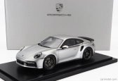 Spark-model Porsche 911 992 Turbo Coupe 2024 - 50th Anniversary 911 Turbo - Con Vetrina - With Showcase 1:18 Silver