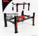 Greenlight Accessories Holley Performance Garážový set Officina - Ponte Sollevatore Auto - Four Post Lift 1:18 Čierna červená biela