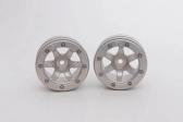 Kovové Beadlock CNC disky 1,9 PT Wave Silver/Silver, 2 ks