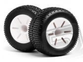 Koleso komplet 1/10 Truggy, biele/unášač 12 mm