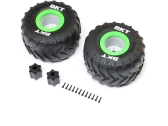 Kolesá Losi 2,6" s pneumatikou BKT Monster Truck, stredná vložka, zelená farba (2): LMT 2.0