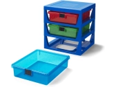 LEGO organizér s tromi zásuvkami – tmavosivý