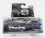 Greenlight Chevrolet Silverado 1500 Pick-up 2023 s prívesom + S-10 Pick-up Baja 1989 1:64 Biela červená modrá