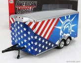 Autoworld Accessories Car Transporter Trailer 2000 1:18 Červená Bílá Modrá