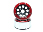 Kovové Beadlock CNC disky Absima Metsafil 1.9 Gun Black/Red, 2 ks