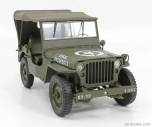 Welly Jeep Willys 1/4 Mb Usa Army Soft-top Closed 1945 1:18 Military Green