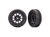 Traxxas kolesá 2.2", čierne disky, pneumatiky Alias Ribbed (2) (Bandit predné)