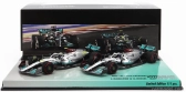 Minichamps Mercedes gp F1 Set 2x W13e Team Mercedes-amg Petronas F1 N 44 3. GP Bahrajnu 2022 Lewis Hamilton + N 63 4. GP Bahrajnu 2022 George Russel 1:43 Silver Green