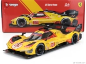 Bburago Ferrari 499p 3.0l Turbo V6 Team Af Corse N 83 24h Le Mans 2024 Robert Kubica – Robert Shwartzman – Yifei Ye 1:18 žltá červená