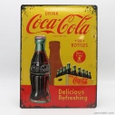 Edicola Accessories 3d Metal Plate - Coca-cola Bottles 1930-40 1:1 Žlutá Červená
