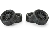 Kolesá Pro-Line 1:14 s pneumatikami Vector, čierny disk Mach 10 H12mm (4): Typhon Grom