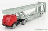 Officina-942 Fiat 682 T2 Truck Bisarca Car Transporter 1955 1:76 Červená strieborná
