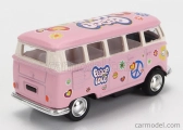 Kinsmart Volkswagen T1 Samba Minibus Flower 1962 - bez krabice 1:64 Ružová