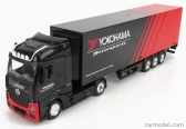 Bburago Mercedes Benz Actros 2 Gigaspace Truck Yokohama Tires 2016 1:43 čierno-červená