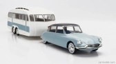 Norev Citroen Ds19 s Roulotte 1960 1:18 modrá biela