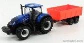 Bburago New holland T7.315 Tractor + Tipping Trailer 1:50 Modrá Červená