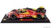 Bbr-models Ferrari 499p 3.0l Turbo V6 Team Ferrari Af Corse N 50 Winner 24h Le Mans 2024 Antonio Fuoco - Miguel Molina - Nicklas Nielsen - Con Vetrina - With Showcase 1:18 Červená Žlutá Černá
