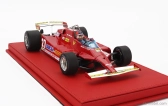 Gp-replicas Ferrari F1  126cx Comprex Turbo N 27 Usa Ovest Long Beach Gp (with Pilot Figure) 1981 G.villeneuve - Con Vetrina - With Showcase 1:18 Red