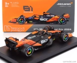 Bburago Mclaren F1  Mcl38 Team Mclaren N 81 Miami Gp 2024 Oscar Piastri - With Pilot And Showcase 1:43 Oranžová Černá