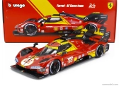 Bburago Ferrari 499p 3.0l Turbo V6 Team Ferrari Af Corse N 50 Winner 24h Le Mans 2024 Antonio Fuoco – Miguel Molina – Nicklas Nielsen 1:18 Red