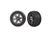Traxxas koleso 2.8", disk RXT načierno chrómovaný, pneu Ribbed (2) (predné)