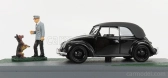 Rio-models Volkswagen Beetle Maggiolino Cabriolet Closed Nido Dell'aquila - Eagle's Nest 1938 - Hitler And Blondie Dog 1:43 Black
