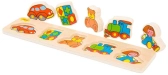 Bigjigs Detské drevené vkladacie puzzle hračky