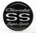 Edicola Príslušenstvo Kovová okrúhla tabuľka - Chevrolet Ss 1:1 čierna strieborná