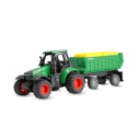 Kovový RC traktor s prívesom 1:64 RTR zelený, 3 rýchlostné stupne, LED svetlá