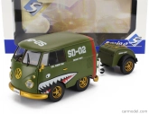 Solido Volkswagen T1 Van Kool Combi With Trailer 1950 1:18 Zelená