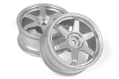 TE37 disky 26mm stříbrné (0mm offset) 2ks