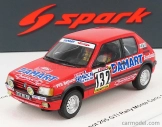 Spark-model Peugeot 205 1.6 Gti N 132 Rally Montecarlo 1986 Francois Delecour - Anne Chantal Pauwels 1:43 Červená