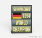 Cartrix Accessories F1 World Champion Plate Pit Board - Benetton B194 Ford Mild Seven N 5 Season 1994 Michael Schumacher 1:43 Grey Black Yellow