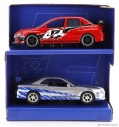 Jada Nissan Set 2x Fast & Furious - Skyline Gt-r 2002 - Mitsubishi Lancer Evolution Ix 2006 1:32 Červená Strieborná Modrá
