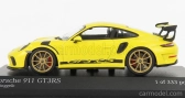 Minichamps Porsche 911 991-2 Gt3 Rs Coupe 2018 - Golden Rims 1:43 Závodní Žlutá