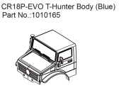 HBP240358 - (1010165) T-Hunter PC Body (blue) - EVO 1:18