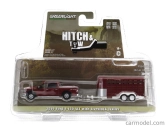 Greenlight Ford usa F-150 Xlt Pick-up 2019 s prívesom pre hospodárske zvieratá 1:64 Červená strieborná