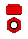 Hliníkové Nylon STOPmatky M2 - červené - 10 ks.