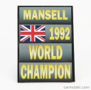 Cartrix Accessories F1  World Champion Plate Pit Board - Williams Fw14b Renault N 5 Season 1992 Nigel Mansell 1:18 Šedá Černá Žlutá