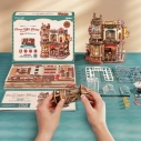 RoboTime 3D dřevěná skládačka hrací skříňky Továrna na kávu