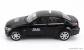 Welly BMW 3-series 330i Taxi Stoccolma Švédsko 2008 - poškodenie karty Box 1:38 čierna