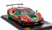 Looksmart Ferrari 296 Gt3 3.0l Twin Turbo V6 Team Af Corse N 52 24h Spa 2024 Andrea Bertolini - Jef Machiels - Louis Machiels - Tommaso Mosca 1:43 Červená Zelená