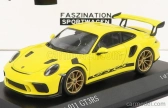 Minichamps Porsche 911 991-2 Gt3 Rs Coupe 2018 - Golden Rims 1:43 Závodní Žlutá
