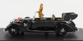 Rio-models Mercedes benz 770k Parade Cabriolet Open 1938 With Figures Adolf Hitler - Hermann Göring - Heinrich Himmler - Reinard Heydrich - Joseph Goebbels - Ss Driver Erich Kempka 1:43 Military Black