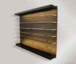 Atlantic Vetrina display box Espositore - Pre 42 Cars 1/64 Lungh.lenght Cm 50.0 X Largh.width Cm 8.0 X Alt.height Cm 37.5 (altezza Utile Tra I Ripiani Cm 4.5 Inner Height Among Shelves) 1:64 Plastic Display