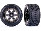 Kolesá Traxxas 2,8", disk RXT hranatý sivý/čierny chróm, pneumatiky Gravix (2)