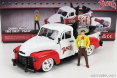 Jada Chevrolet Chevy Pick-up Tapatio 1953 s figúrkou Charro 1:24 bielo-červená