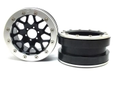 Kovové Beadlock CNC disky Absima Metsafil 2.2 PT-MESH black/silver, 2ks